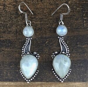 Sterling Moonstone Dangle Earrings
